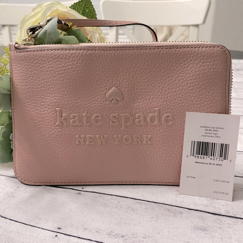 NWT Kate Spade zip wristlet clutch pink - Picture 1 of 6